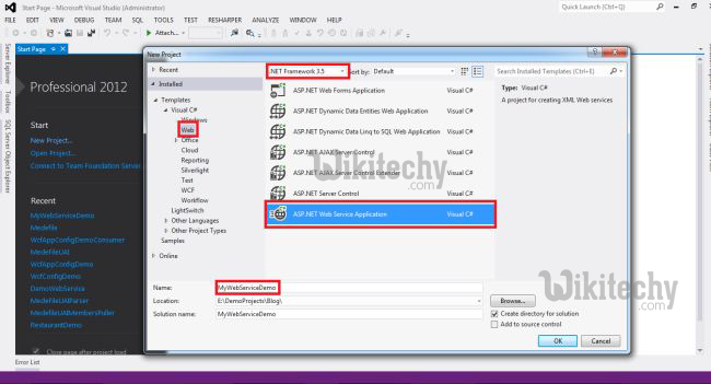  create web service in webservices in c#